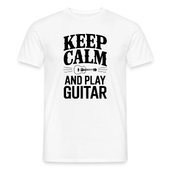 Bleib ruhig und spiel Gitarre - Männer T-Shirt - Weiß - Vorne - AI Model Male 178 dark (178cm)