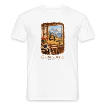 Grindelwald Vintage-Schweizer Charme - Männer T-Shirt - Weiß - Vorne - AI Model Male 178 dark (178cm)