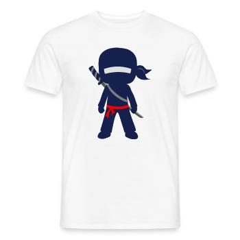 Ninja mit Schwert und Bandana - Männer T-Shirt - Weiß - Vorne - AI Model Male 178 dark (178cm)