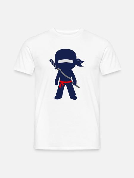 Ninja mit Schwert und Bandana - Männer T-Shirt - Weiß