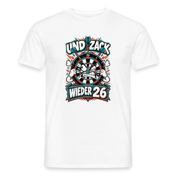 Und Zack Wieder 26 Dartboard - Männer T-Shirt - Weiß - Vorne - AI Model Male 178 dark (178cm)
