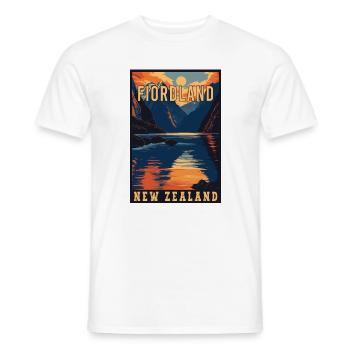 Erleben Sie Majestic Fiordland in Neuseeland - Männer T-Shirt - Weiß - Vorne - AI Model Male 178 dark (178cm)