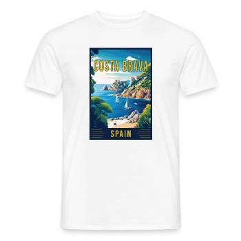Entdecken Sie den Charme von Costa Brava in Spanien - Männer T-Shirt - Weiß - Vorne - AI Model Male 178 dark (178cm)