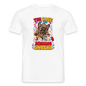  The Case Of Missing Snacks Französische Bulldogge - Männer T-Shirt - Weiß - Vorne - AI Model Male 178 dark (178cm)