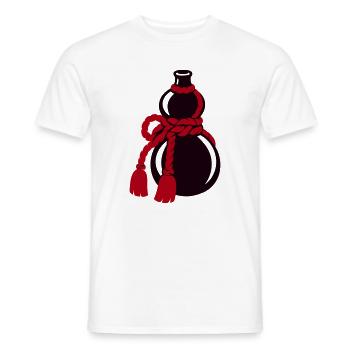 Sake Flasche Kuerbis Grafik - Männer T-Shirt - Weiß - Vorne - AI Model Male 178 dark (178cm)