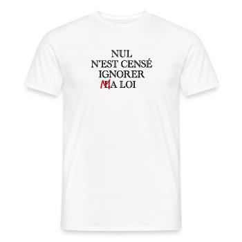 Ma loi - T-shirt homme - blanc - Devant - AI Model Male 178 dark (178cm)