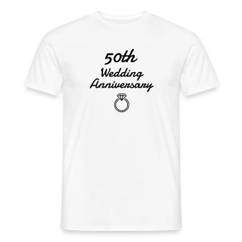 50 - Birthday Wedding - Marriage - Love - Men's T-Shirt - white - Front - AI Model Male 178 dark (178cm)