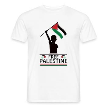 Free Palestine Gaza West Bank - Männer T-Shirt - Weiß - Vorne - AI Model Male 178 dark (178cm)