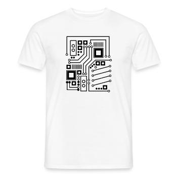 Platine Platinenmuster CPU Computer Shirt Geschenk - Männer T-Shirt - Weiß - Vorne - AI Model Male 178 dark (178cm)