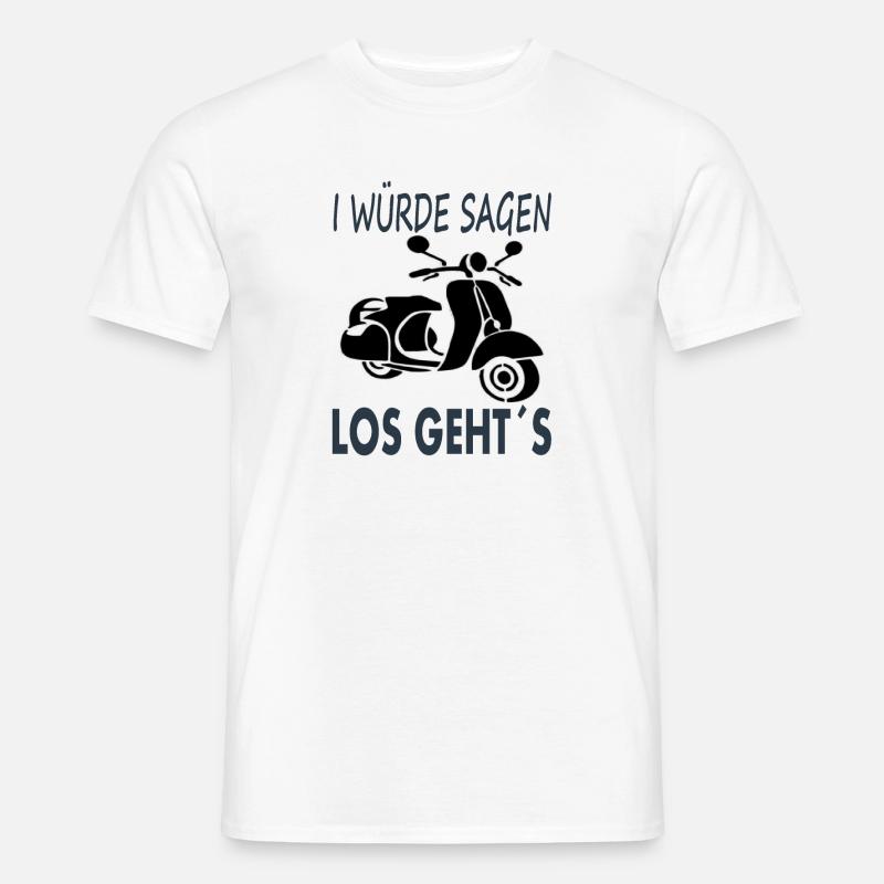 Roller fahren Rollerfahrer ich liebe Roller Moped - Männer T-Shirt - Weiß