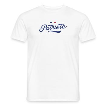 Patriote français - T-shirt homme - blanc - Devant - AI Model Male 178 dark (178cm)