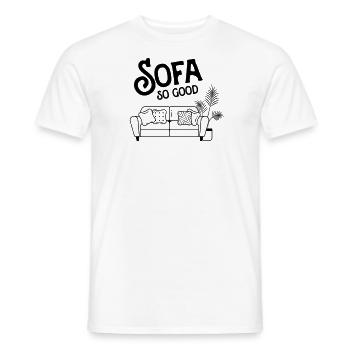 Sofa So Good - Chill Relax Weekend Slogan - Men's T-Shirt - white - Front - AI Model Male 178 dark (178cm)