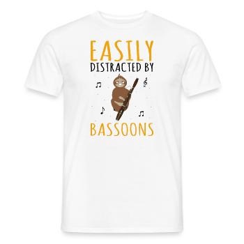 Basson pour basson anches et bassoniste - T-shirt homme - blanc - Devant - AI Model Male 178 dark (178cm)