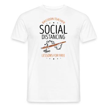 Instrument à vent en bois et instrument à vent basson - T-shirt homme - blanc - Devant - AI Model Male 178 dark (178cm)