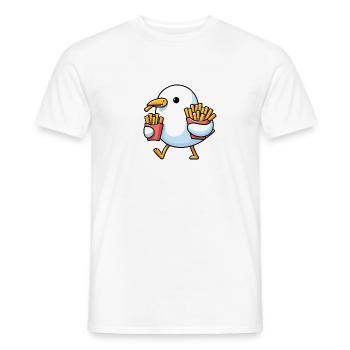 Diète Mouette de la mer du Nord Frites Frites Restauration rapide - T-shirt homme - blanc - Devant - AI Model Male 178 dark (178cm)