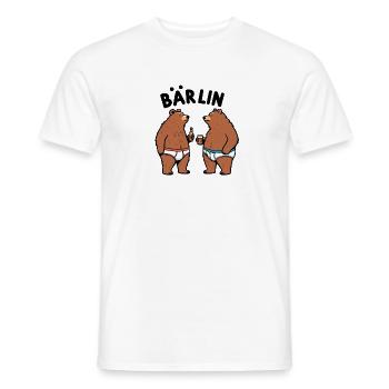Bärlin Party Bier Bären Gang Berlin in Unterhose - Männer T-Shirt - Weiß - Vorne - AI Model Male 178 dark (178cm)