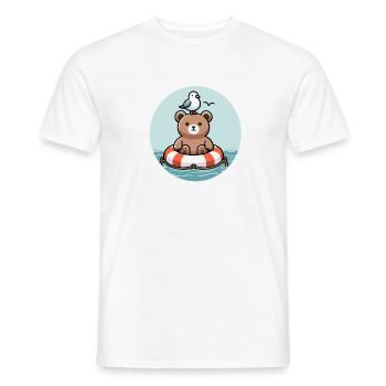 Bouée de sauvetage de sauveteur - T-shirt homme - blanc - Devant - AI Model Male 178 dark (178cm)