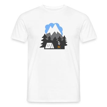 NATURE TENTS MOUNTAINS HEAVEN - Men's T-Shirt - white - Front - AI Model Male 178 dark (178cm)