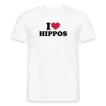 I love Hippos - Men's T-Shirt - white - Front - AI Model Male 178 dark (178cm)