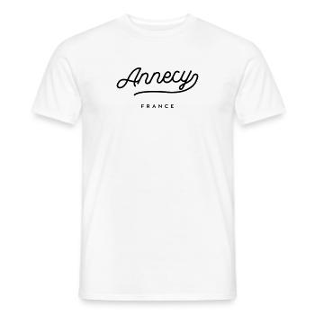 Annecy - France - T-shirt homme - blanc - Devant - AI Model Male 178 dark (178cm)