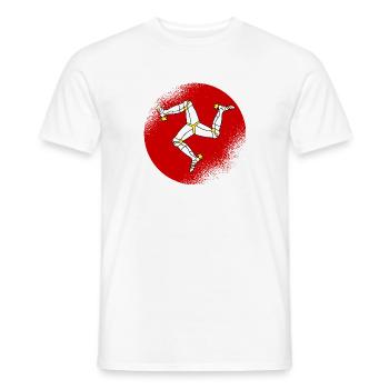 Drapeau de l’île de Man Triskele Drapeau de l’île de Man - T-shirt homme - blanc - Devant - AI Model Male 178 dark (178cm)