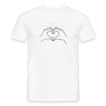 Heartfelt Hands - Men's T-Shirt - white - Front - AI Model Male 178 dark (178cm)
