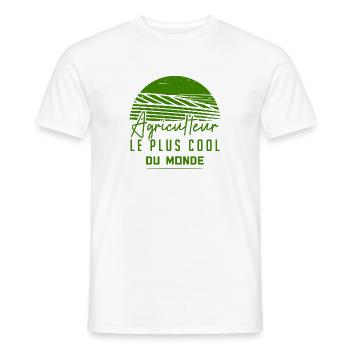 Agriculteur Le Plus Cool Du Monde - T-shirt homme - blanc - Devant - AI Model Male 178 dark (178cm)