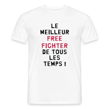 Free Fight / MMA / Free-Fight / UFC / Fighter - T-shirt homme - blanc - Devant - AI Model Male 178 dark (178cm)