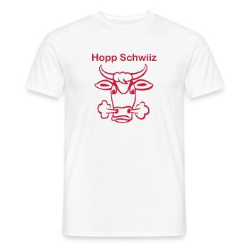 hopp schwiiz, fussball, suisse, switzerland - Männer T-Shirt - Weiß - Vorne - AI Model Male 178 dark (178cm)