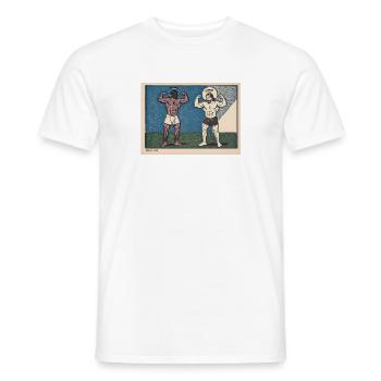 Vintage Muscle Man Jesus Gym - Men's T-Shirt - white - Front - AI Model Male 178 dark (178cm)