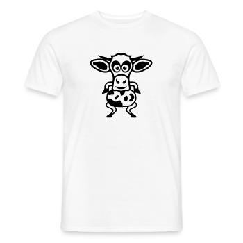 vache dessin 2 cartoon animaux 2810 - T-shirt homme - blanc - Devant - AI Model Male 178 dark (178cm)