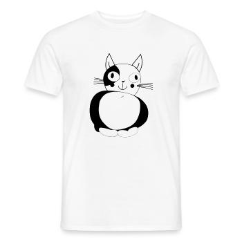Chat - chat - T-shirt homme - blanc - Devant - AI Model Male 178 dark (178cm)