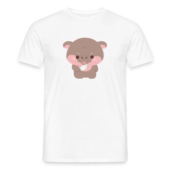 Fight Me Moo Deng Hippo - Men's T-Shirt - white - Front - AI Model Male 178 dark (178cm)