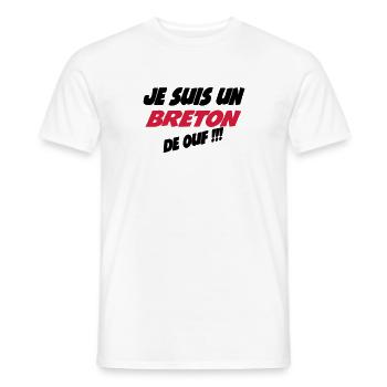 Je suis un breton de ouf !!! - T-shirt homme - blanc - Devant - AI Model Male 178 dark (178cm)