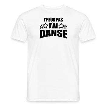 j'peux pas j'ai danse - T-shirt homme - blanc - Devant - AI Model Male 178 dark (178cm)