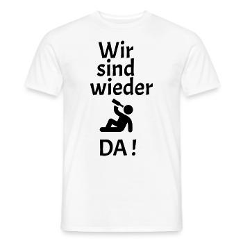 WirsindwiederdaMalle - Männer T-Shirt - Weiß - Vorne - AI Model Male 178 dark (178cm)