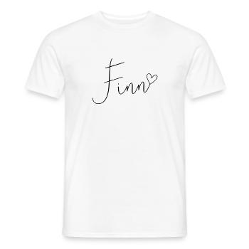 Finn Nom Prénom Jour du nom - T-shirt homme - blanc - Devant - AI Model Male 178 dark (178cm)