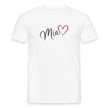 Mia Name Vorname Herz pink - Männer T-Shirt - Weiß - Vorne - AI Model Male 178 dark (178cm)