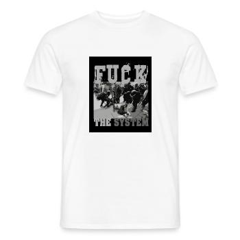 FUCK THE SYSTEM - Männer T-Shirt - Weiß - Vorne - AI Model Male 178 dark (178cm)