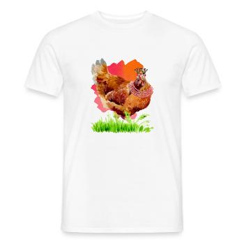 Poulet aquarelle - T-shirt homme - blanc - Devant - AI Model Male 178 dark (178cm)