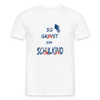 Schulkind grinst - Einschulung - Bl - Männer T-Shirt - Weiß - Vorne - AI Model Male 178 dark (178cm)