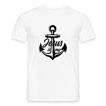 JESUS MY ANCHOR SOUL - Men's T-Shirt - white - Front - AI Model Male 178 dark (178cm)