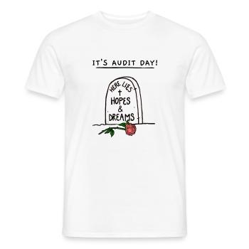 Audit day - Männer T-Shirt - Weiß - Vorne - AI Model Male 178 dark (178cm)