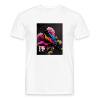 Wild, mutig und frei sein - ein motivierender Slogan - Männer T-Shirt - Weiß - Vorne - AI Model Male 178 dark (178cm)