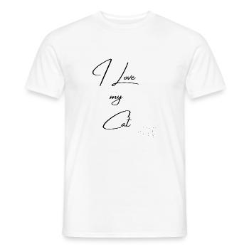 I love my cat - Männer T-Shirt - Weiß - Vorne - AI Model Male 178 dark (178cm)