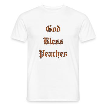 GodBlessPeaches - Men's T-Shirt - white - Front - AI Model Male 178 dark (178cm)