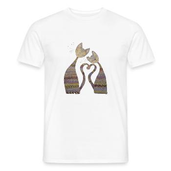 Chats mignons - T-shirt homme - blanc - Devant - AI Model Male 178 dark (178cm)