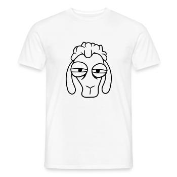 Sheep Skeptical Critical Look Face Head Cool - Men's T-Shirt - white - Front - AI Model Male 178 dark (178cm)