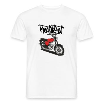 S51 (red) // Illustration - Men's T-Shirt - white - Front - AI Model Male 178 dark (178cm)