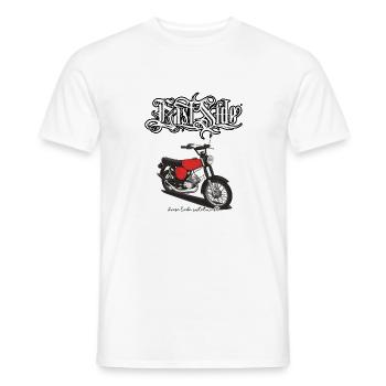 S51 (red) // Illustration - Men's T-Shirt - white - Front - AI Model Male 178 dark (178cm)